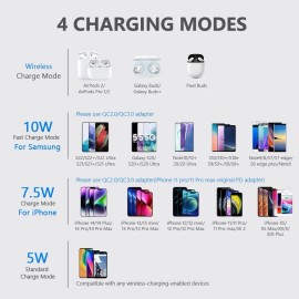 Yootech Wireless Charger,10W Max Fast Charging Pad Black/Black