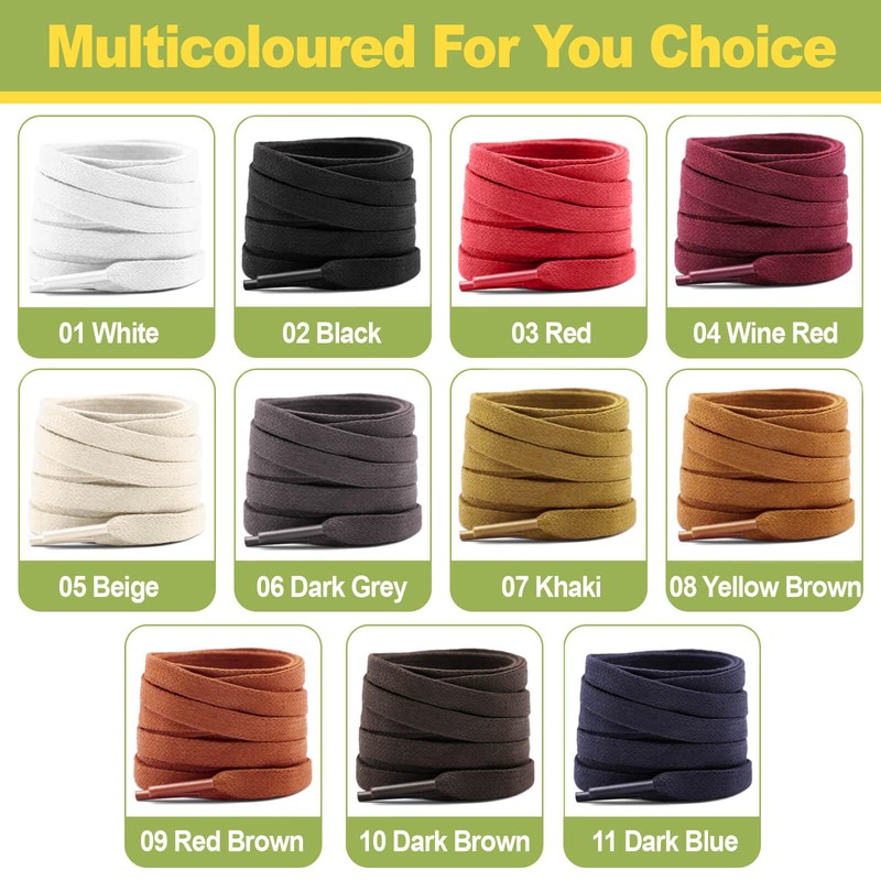 YFINE Flat Waxed Shoe Laces: Sneakers Shoelaces for Men&Women Boot