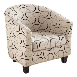 NILUOH Club Chair Covers 2-Piece Stretch Tub Chair Cover Printed Round Barrel Chair Slipcovers Non Slip Armchair Covers Couch Covers with Elastic Bottom for Bar Counter Living Room,Color 23