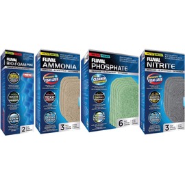 Fluval Bundle of 4 Replacement Medias for 207 Aquarium Filters: Bio-Foam, Ammonia Remover, Phosphate Remover, Nitrite Remover