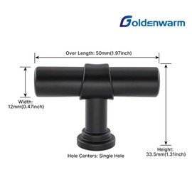 10 Pack Black Cabinet Pulls goldenwarm Cabinet Hardware - LST18BK Kitchen Knobs for Cabinets Black Drawer Pulls and Knobs for Dresser Drawers Single Hole Drawer Knobs