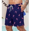 ERECT PEAK Men Flamingo Swimwear Summer Swim Trunk Liner Beach