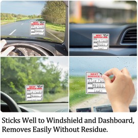 for Oil Change Stickers Vinyl 300 Pcs 2”x 2” Service Black Stickers, Next Service Due Reminder Sticker Labels, Easy to Write on, Easy to Peel with No Residue (Red2)