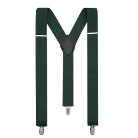 KOOELLE Suspenders for Men Heavy Duty Tuxedo Dress Pants 1.4 inch Green Solid Adjustable Elastic Y Back Mens Suspenders for Jeans