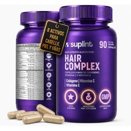 Vitaminas para el Cabello Mujer con Biotina, Colágeno, Queratina, Zinc y Vitaminas A, C, E – Suplemento Vegano para Crecimiento Capilar, Piel y Uñas –
