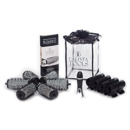 Calista Tools Blowout Brush Set, Set Includes: 6, 2-inch Detachable Brush Barrels, 1 Brush Handle, 6 Butterfly Clips, Travel Pouch, Wet or Dry Hair Styling, For All Hair Types