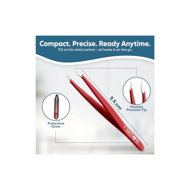 REMOS Combination Tweezers Stainless Steel 9.5cm - for splinters &