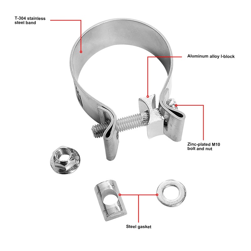 ETL INDUSTRIES 4 Inch Exhaust Clamp, Narrow Band 304 Stainless