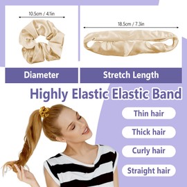 OT-NVWOZR 12pcs Scrunchies with 2pcs Scrunchie Holder Organizer, Silk Scrunchies Hair Ties No Damage, Elastic Hair Bands for Women, Soft Ponytail Holders Hair Accessories for Girls