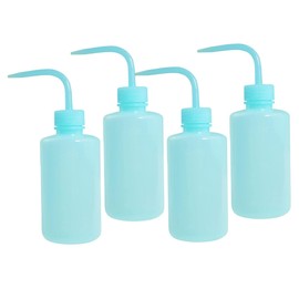 Healeved 4Pcs Squeeze Rinse Bottle for Eyelash Extensions Salad Jam Storage Versatile Wash Bottle with Curved Nozzle for Precise Dispensing and Easy Control