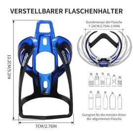 OSIGEI Bottle Holder Bicycle Updated Version Drink Holder 35 g Lightweight Water Bottle Holder Colour Gradient Drink Holder Bicycle for MTB and Road Bikes (Black Blue)