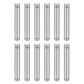 uxcell 12 Pcs Standoff Screws, 1/2" x 3.15" Stainless Steel Double Head Advertising Screws Wall Standoff Mounts Hardware for Acrylic Glass Sign Holder Wine Glass Rack, Silver