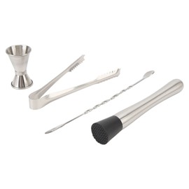 Bartender Kit Bar Tool Set Stainless Steel Cocktail Jigger Muddler Bar Spoon Ice Tong for Bartending Drink Mixing
