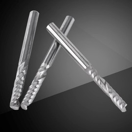 Molino de Extremo, 10 Piezas de Espiral de Carburo de Tungsteno Molinos de Extremo Flauta Simple Fresa CNC Brocas de 4 mm Vástago para Cortar Acrílico PVC MDF