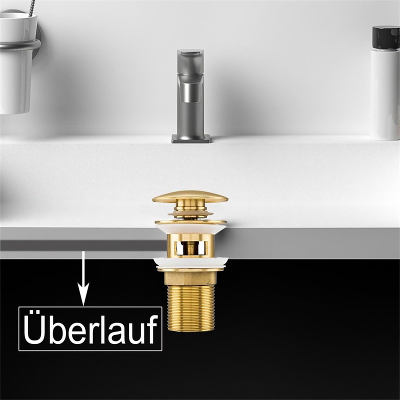 Universal Drain Fitting for Washbasins and Washbasins, Modern Pop-Up Click