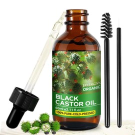 Jamaican Black Castor Oil - 100% Pure and Organic, Cold Pressed in Glass Bottles for Hair Growth, Eyebrow Nourishment, and Skin Hydration