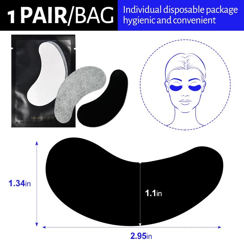 Lunamoon UV Eye Pads for Eyelash Extension, Double 2-in-1 Eyelash