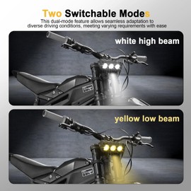 MLWRID Dirt Bike Headlight Kit Compatible for Talaria Sting R MX4 with White High Beam and Yellow Low Beam Dual-Mode