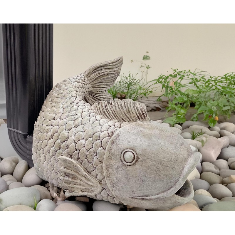 Euiroet Real Fish Sculpture Gutter Downspout Extender,Garden Statues Ornament,Decor Downspout