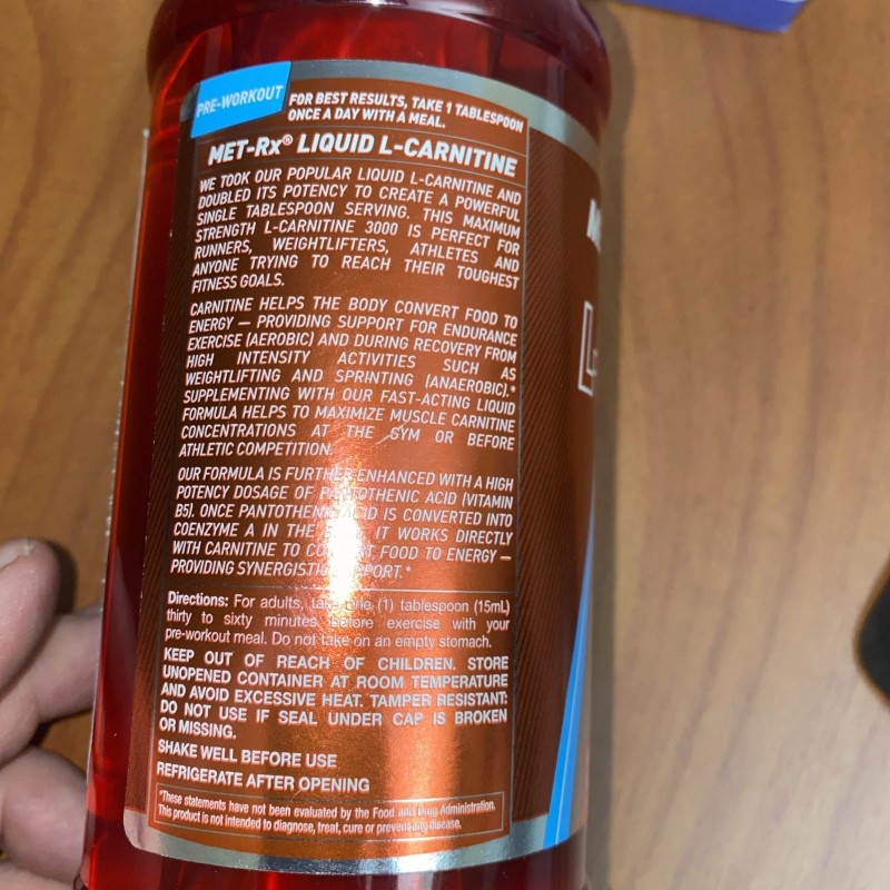 Met Rx Liquid L-Carnitine 3000 Natural Watermelon 16 oz