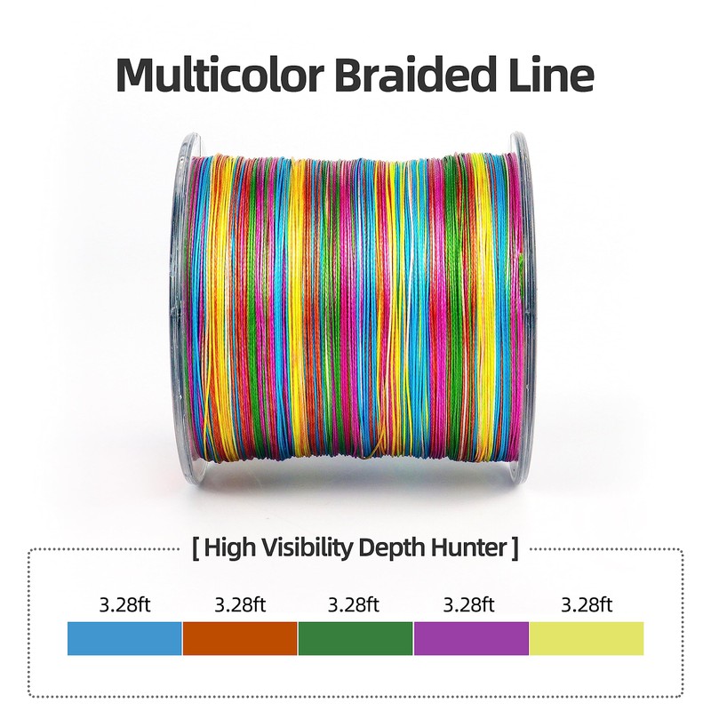 RUNCL Braided Fishing Line, 8 Strand Abrasion Resistant Fishing Line
