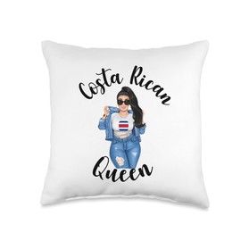 Lush Latina Costa Rican Queen Latina Latin American South Womens Woman Throw Pillow, 16x16, Multicolor