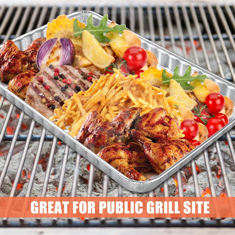 SafBbcue Disposable Grill Toppers 10 Pack Disposable Aluminum Foil Grill
