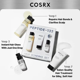 COSRX PEPTIDE 132 Hair Care Set - Bonding Shampoo, Treatment & Oil Serum, Bond Repair Treatment Hair Gift Set for Damaged, Dry Hair, Daily Scalp Treatment for Dandruff, Dry, Itchy or Flaky Scalp