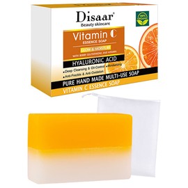 DISAAR Beauty Vitamin C Essence Soap Moisturizing Hyaluronic Acid Deep Cleansing Oil Control Anti-Freckle 100g/3.5fl.oz
