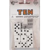 White with Black pips 16mm (5/8in) D6 Dice (10) Koplow