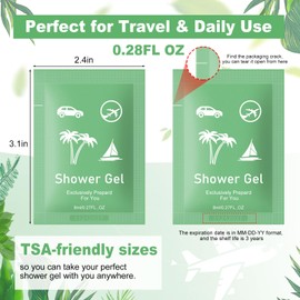 fafortune Travel Size Body Wash Bulk,Verbena Scent,0.28 fl oz (8ml) Small Size Mini body wash,Hotel Supplies Bulk for Guests Airbnbs Homes Resorts Offices and Gyms (pack of 50, verbena)