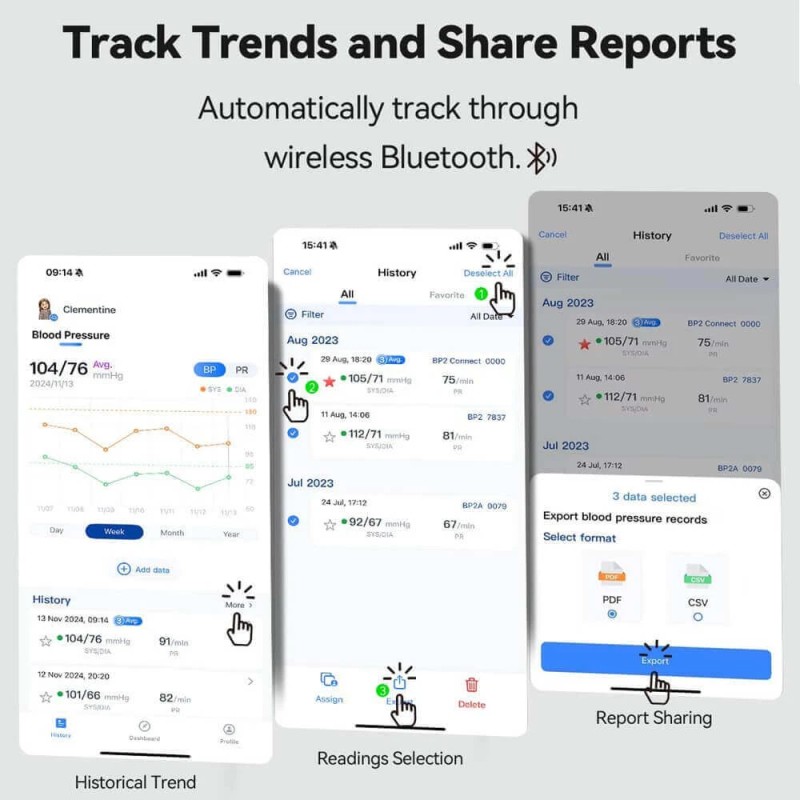 Checkme Blood Pressure Monitor for Home Use Upper Arm Bluetooth