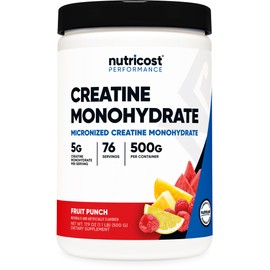 Nutricost Creatine Monohydrate Powder (Fruit Punch, 500 Gram)