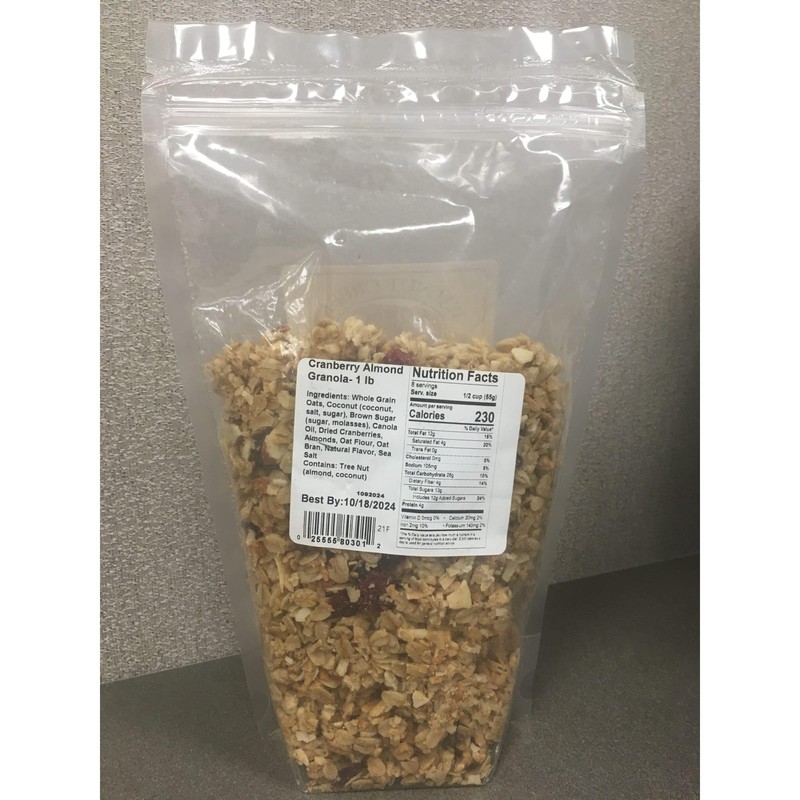 Amish Made Wholesome All Natural Granola Cereal Snack Cranberry Almond