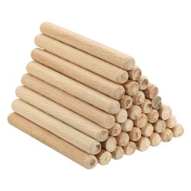PATIKIL 5/16" x 3-1/8"(8 x 80mm) Wood Dowel Pins, 60 Pack Fluted Wooden Dowel Pin Beveled Groove Rods for Furniture Door Art Crafts Projects