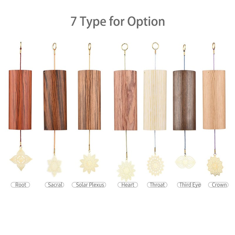 Mowind Chakra Chimes Natural Bamboo Wind Chimes Meditation Chord Windchime