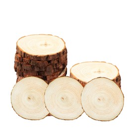 40 Pcs Unfinished Natural Wood Slices - 2-2.4" - DIY Wood Kit with Bark - for Wooden Crafts Wedding Decorations Christmas Decorations
