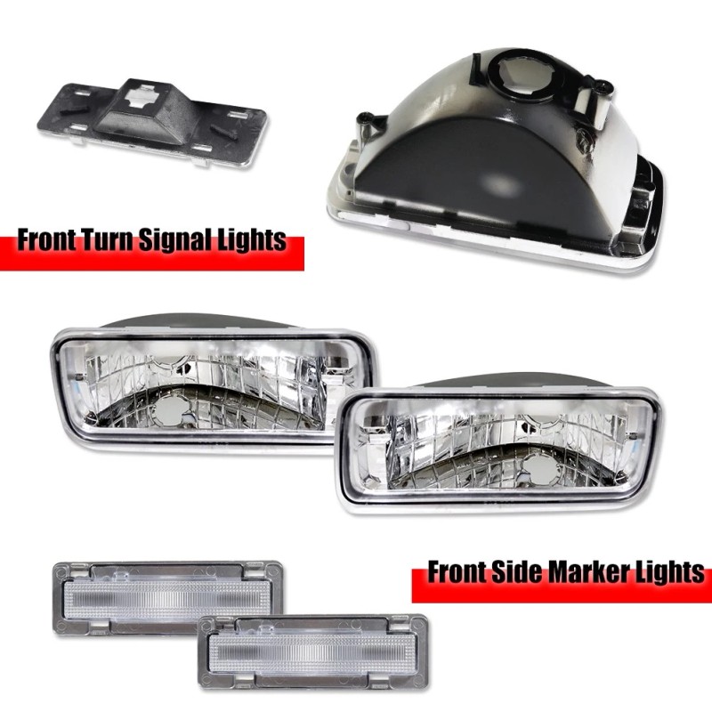 GTINTHEBOX For Chevy Camaro 85-92 Clear Bumper Turn Signal Lights