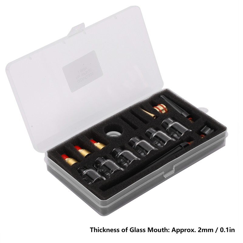 Welding Torch Accessories Kit Glass Cup Nozzle Tungsten Clamp Kit