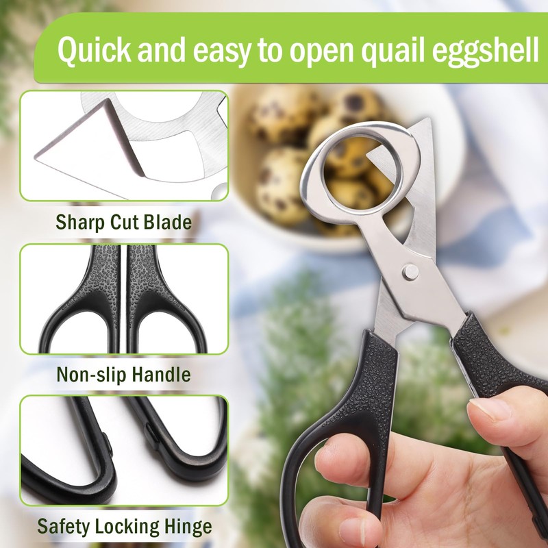 Adecco LLC Pigeon Quail Egg Cutter Scissors Stainless Steel Blades