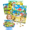 Wooden Puzzles for Kids Ages 4-8 Year Old, 4 Packs
