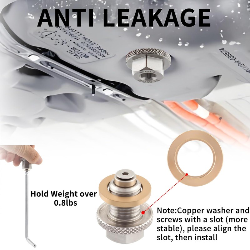 M14x1.5 Magnetic Oil Drain Plug, 304 Stainless Steel Oil Pan