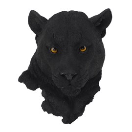3D Simulation Animal Head Statues Wall Decor Resin Unique Exquisite Animal Head Statues Wall Hanging Sculpture for Home Bar Black Leopard