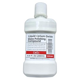 6.6 fl oz (200 ml) Cerium Oxide Glass Polishing Solution - for Removing: Oil Films, Water Spots, Swirls, Water Stains, Windshield Wiper Marks, Minor Scratches & Effectively Cleaning Glass Surfaces.