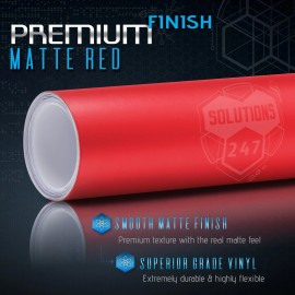Premium Top Grade Real Sheet Overlay 60"x60" Inch Matte Flat Red Vinyl Car Wrap Film Decal Bubble Free Air Release