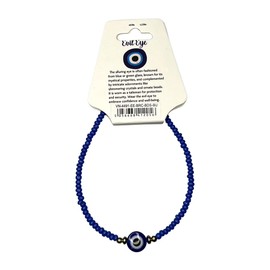 VIE Evil Eye Bracelet with 2 Gold Beads Each Side (Blue)