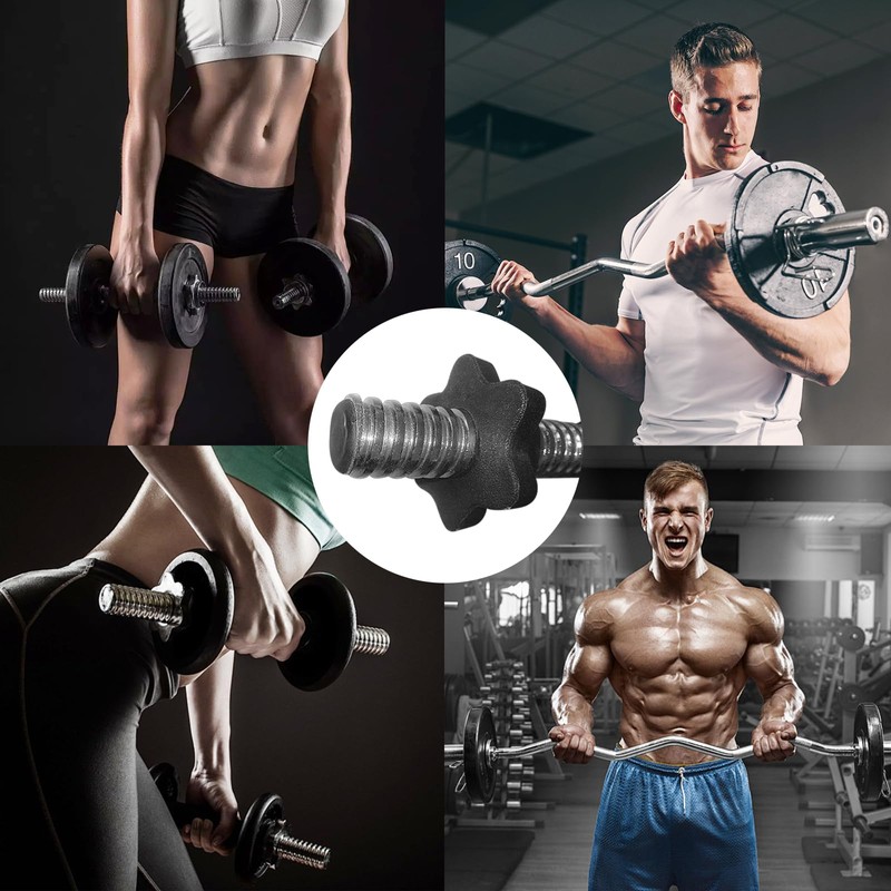 LICQIC 2 PCS Dumbbell Spinlock Collars, Barbell Bar Hexagon Nuts,