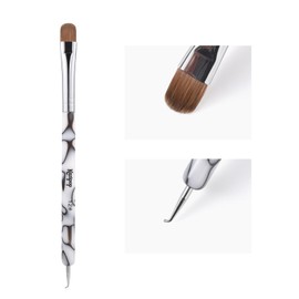 KAZIPOP French Dual-End Nail Brush Kolinsky Sable Professional Gel Acrylic Nail Art Tool for Nail Extensions Dotting Tool 3D Nail Art Manicure Pedicure and Salon at Home (12#)