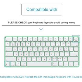 Colorful Keyboard Cover Skin for 2023 2021 Apple iMac 24 Inch Magic Keyboard M3 Chip/M1 Chip with Touch ID, Ultra Thin Keyboard Skin for 2024 2023 2022 2021 iMac 24 Model A2449 Protective Accessories