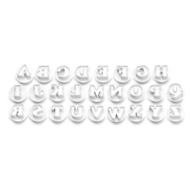 Ateco 5870 Alphabet Fondant Plunger Cutter and Embosser 26-Piece Set, White